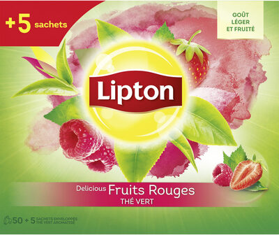 Lipton Thé Vert Fruits Rouges 50+5 Sachets