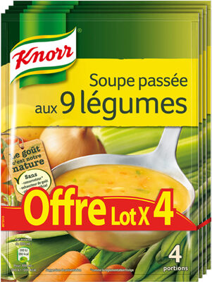 Knorr Soupe Passée aux 9 Légumes 105g 4 Portions Lot de 4