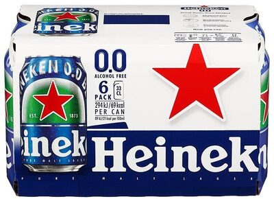 Heineken 0.0% Boks Alkoholfri, 6 x 0,33l, 1,98 l