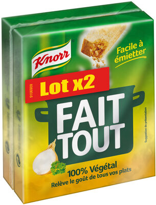Knorr Bouillon Cube Fait Tout 100% Végétal Lot 2x10 - 200g