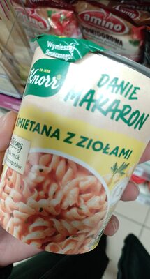 Danie makaron śmietana z ziołami