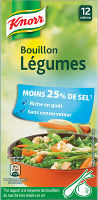 Knorr Bouillon Légumes Réduit en Sel 12 Cubes 109g