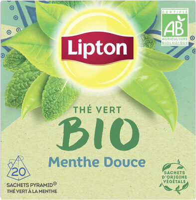 Lipton Thé Vert Bio Menthe Douce 20 Sachets Pyramid®