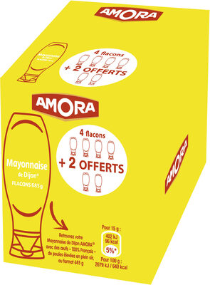 Amora Mayonnaise Dijon Nature Œufs Français Flacon Souple Flacon Souple 685g 4 + 2 Offerts