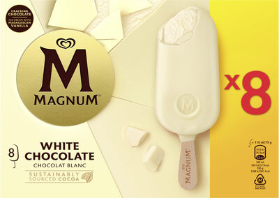MAGNUM Glace Bâtonnet Chocolat Blanc 8x110ml