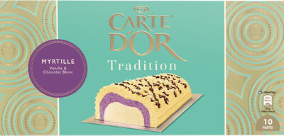 Carte D'or Tradition Buche Glacée Myrtille Chocolat Blanc 10 parts 1l