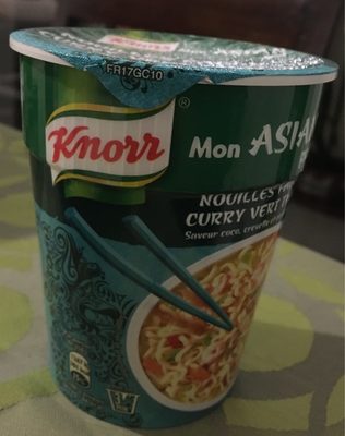 Knorr Mon Asian Pot Plat Déshydraté Nouilles Façon Curry Vert Thaï Légérement Epicé 65g