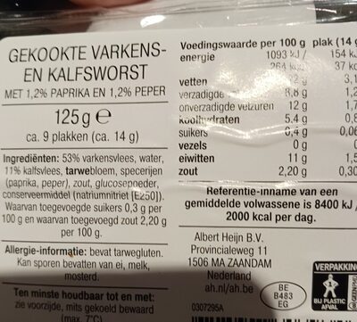 Gerookte varkens- en kalfsworst