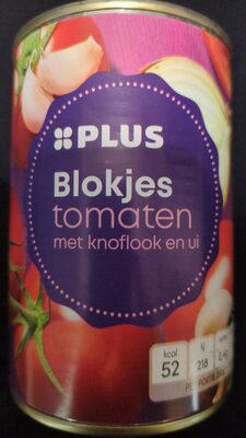 Blokjes tomaten met knoflook en ui