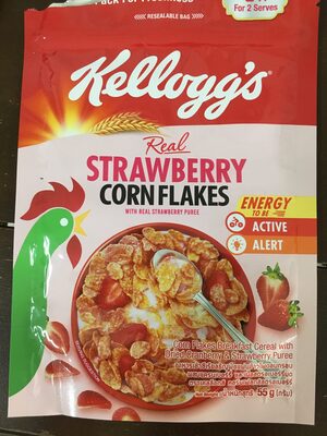 Real strawberry corn flakes