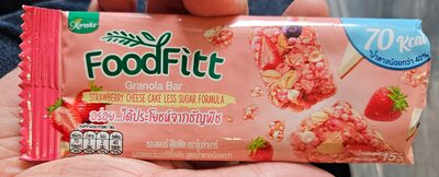 ซองเดอร์ ฟู๊ดฟิต กราโนล่าบาร์ รสสตรอว์เบอร์รี่ชีสเค้ก สูตรน้ำตาลน้อยกว่า