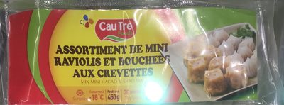 Assortiment de mini raviois et bouchees aux crevrete