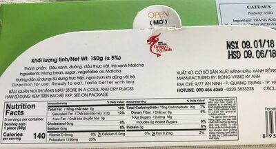 Gâteau Haricot Mungo Thé Vert Ky Anh 150G Vietnam