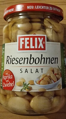 Riesenbohnensalat mit Paprika und Zwiebel