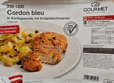 Cordon Bleu in Kürbispanade Mit Erdäpfelschmarren
