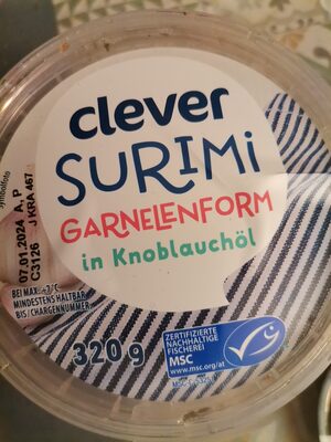 Surimi Garnelenform in Knoblauchöl