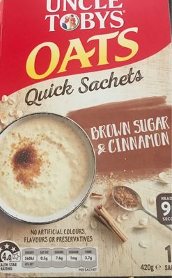 Uncle Tobys Oats Quick Sachets Brown Sugar & Cinnamon