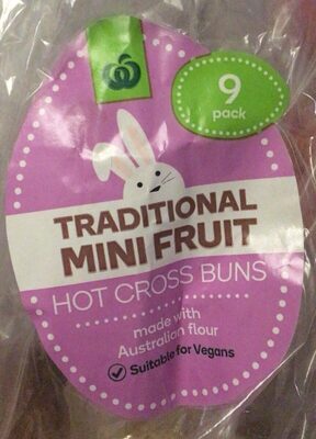 Traditional mini fruit hot cross bund