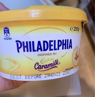 Cream Cheese with While Chocolate and Caramel  Flavoured Sauce