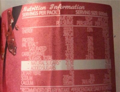 Classic no added sugar Strawberry Flavoured Milk