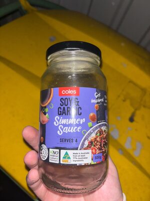 coles soy and garlic simmer sauce