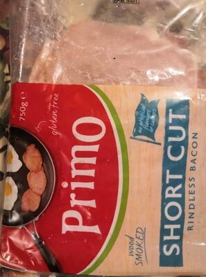 Short cut rindless bacon