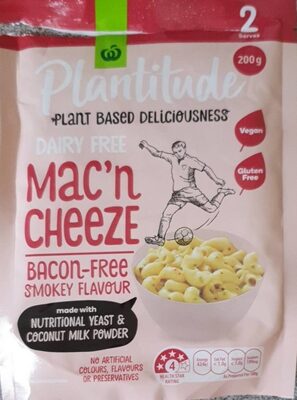 Plantitude Dairy Free Mac'n Cheeze Bacon-Free Smokey Flavour