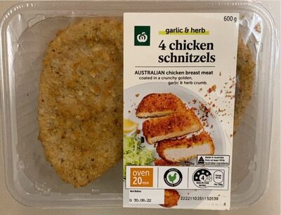 Garlic & Herb 4 Chicken Schnitzels