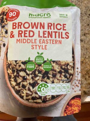 Brown Rice & Red Lentils Middle Eastern Style