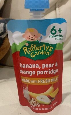 Banana, Pear & mango porridge