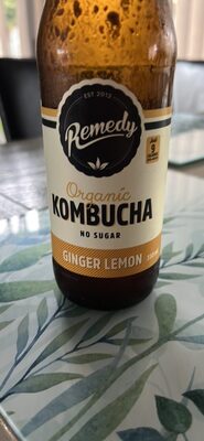 Organic Kombucha Ginger Lemon No Sugar