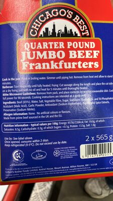 Quarter Pound Jumbo Beef Frankfurters