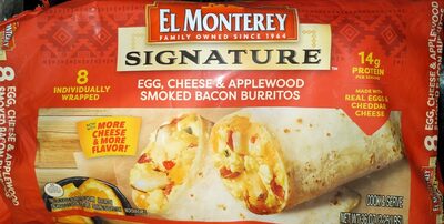 Egg, Cheese & Applewood Smoked Bacon Burritos
