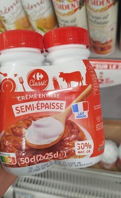 Creme entiere semi-epaisse