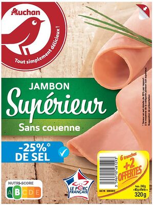 Jambon cuit supérieur -25% de sel*