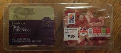 oak smoked outdoor bred British bacon lardons