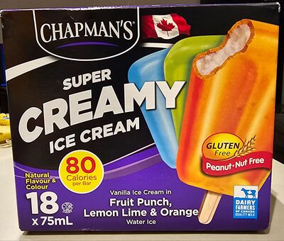 Super Creamy Ice Cream Fruit Punch, Lemon Lime & Orange Water Ice