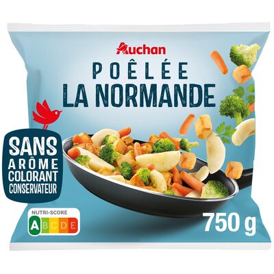 Poêlée Normande Brocolis , carottes, pommes, pommes de terre et sauce au cidre