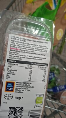 deli COOKED CHICKEN BREAST SLICES ints per serving