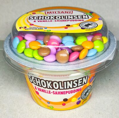 Schokolinsen & Vanille-Sahnepudding
