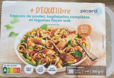Émincés de poulet, tagliatelles complètes et légumes façon wok
