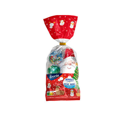 Sachet Père Noël sous alu + boules - 125g