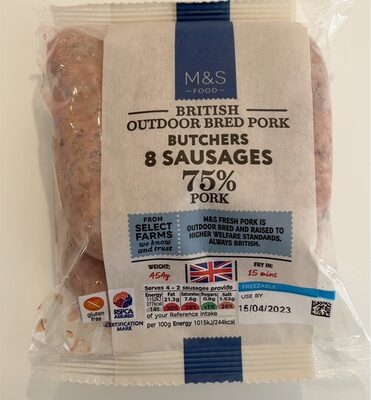 British outdoor bred pork sausages