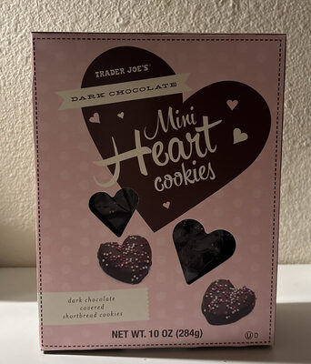 Dark Chocolate Covered Mini Heart Cookies