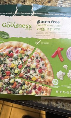 Cauliflower crust veggie pizza