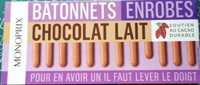 Batonnets enrobés Chocolat Lait