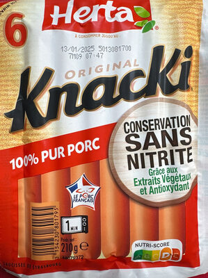 KNACKI 100% pur porc sans nitrite