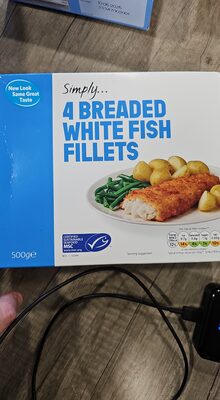 4 breaded white fish fillets