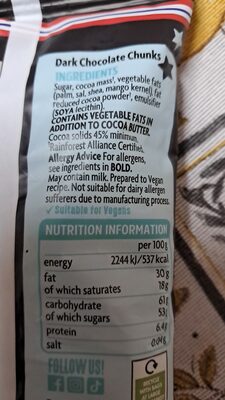 Dr.Oetker CHOCOLATE CHUNKS CREATED FOR BAKERS DARK