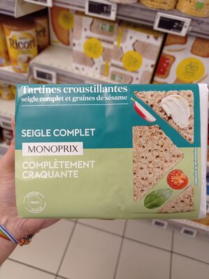 Tartines croustillantes Seigle Complet
